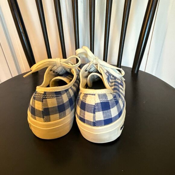 J.crew X Seavees blue gingham canvas sneakers 6 - Picture 7 of 12